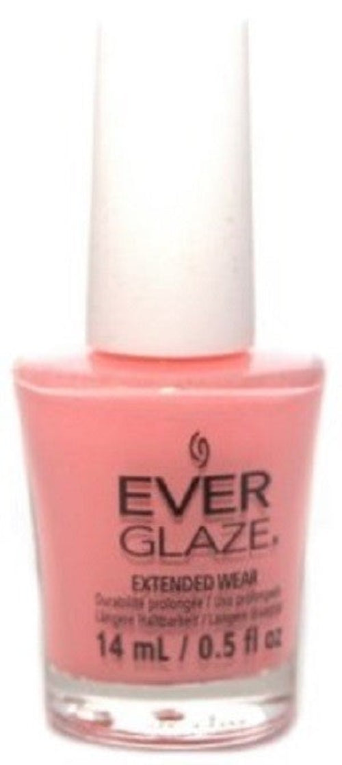 EverGlaze light coral pink nail polish bottle with white cap.
