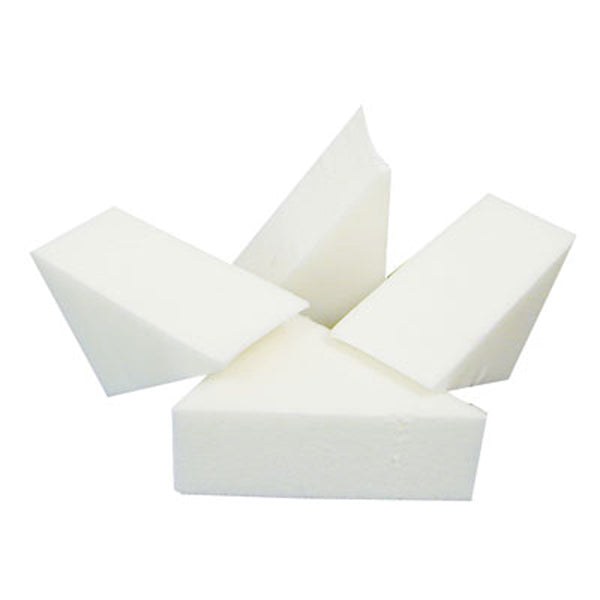 A pack of four white latex-free foam wedges with vitamin E.