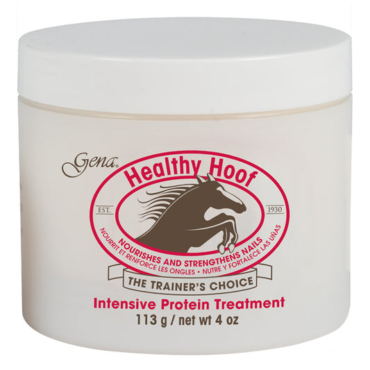 Jar of 'Healthy Hoof' intensive protein treatment for cuticles on a white background