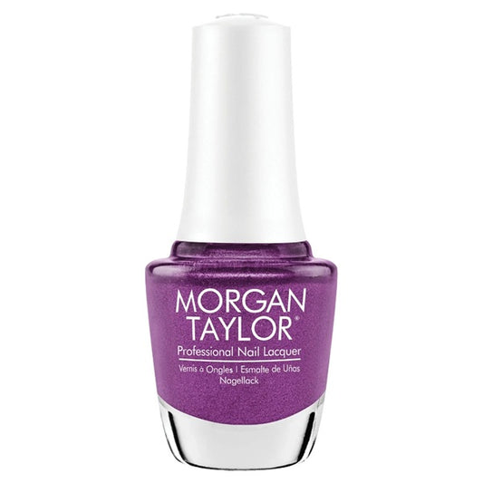 Morgan Taylor purple nail polish bottle on a white background