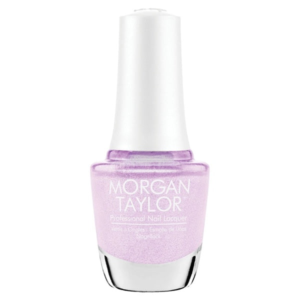 Morgan Taylor lavender nail polish bottle on a white background