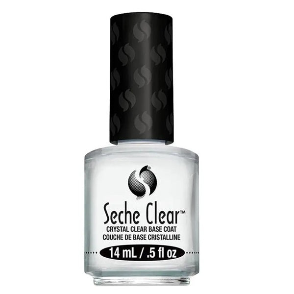 Seche Clear Base Coat in .50 oz. bottle with black cap on a white background