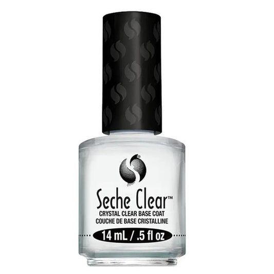 Seche Clear Base Coat in .50 oz. bottle with black cap on a white background
