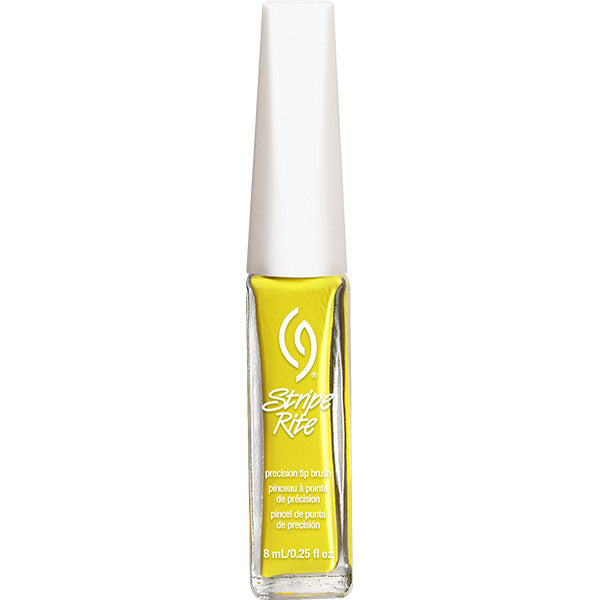 Stripe Rite yellow striper paint bottle with a white cap on a white background