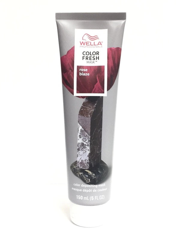 Wella Color Fresh hair mask tube with rose design on a white background