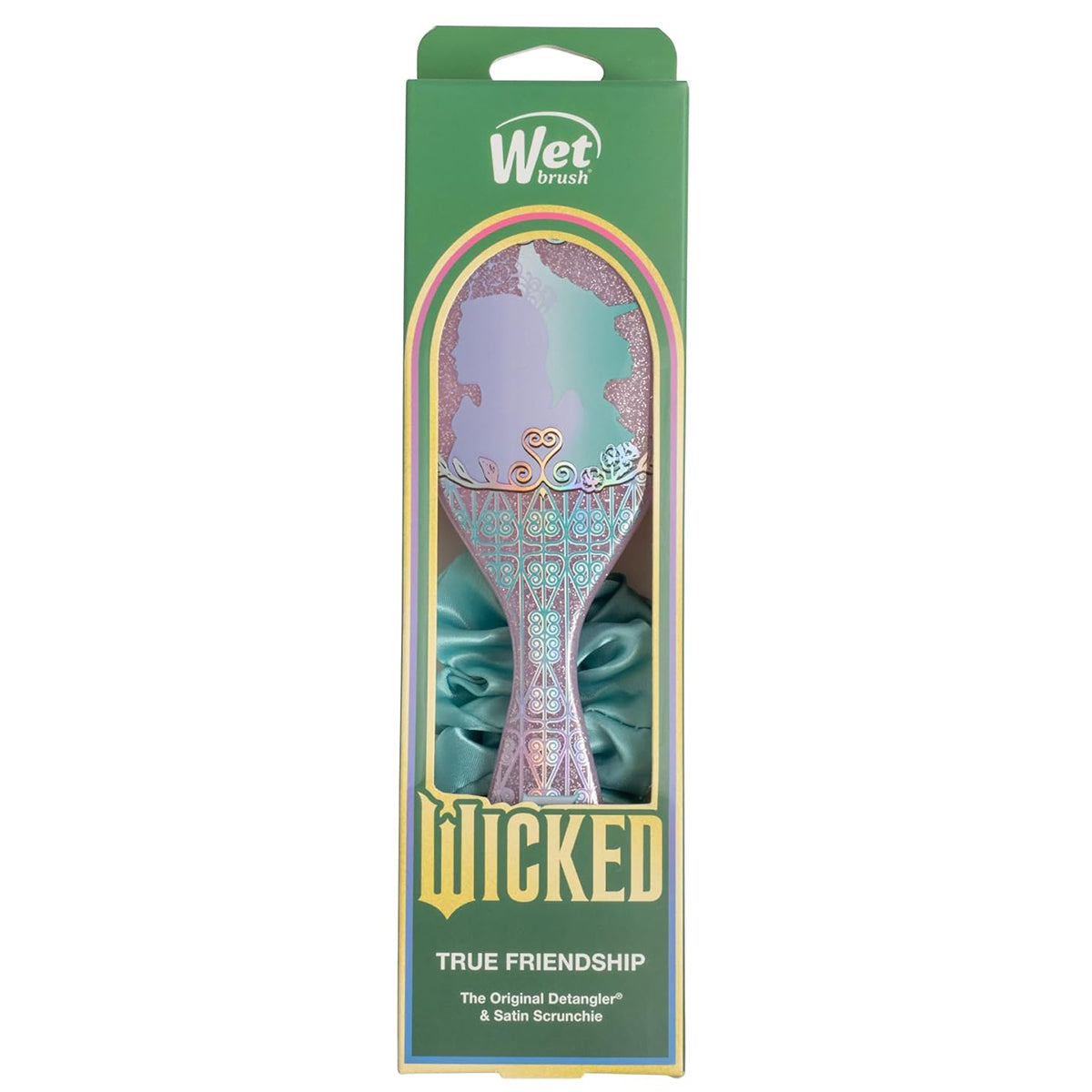 Wet Brush packaging with a decorative brush inside on a white background