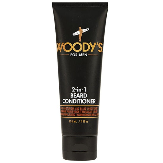 Woody's 2-in-1 beard conditioner tube on a white background