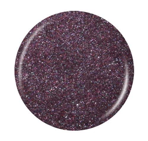 A circular swatch of dark eggplant purple nail polish on a plain white background.