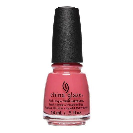 China Glaze nail polish bottle with pink color on a white background
