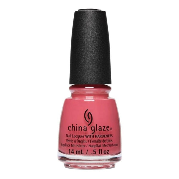 China Glaze nail polish bottle with pink color on a white background