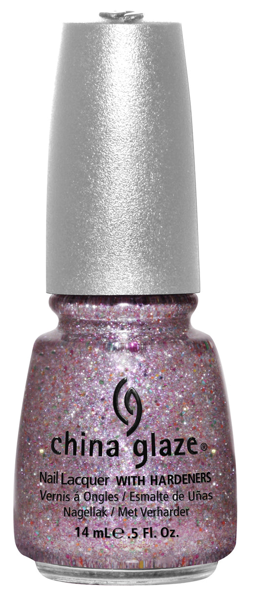 China Glaze nail polish bottle with glittery finish and silver cap