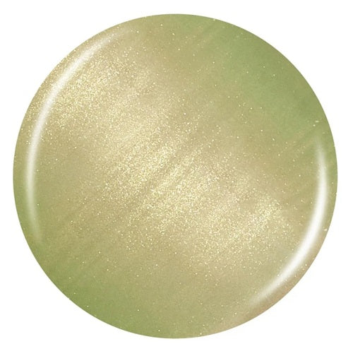 Light green shimmer nail polish swatch on a white backgroundt