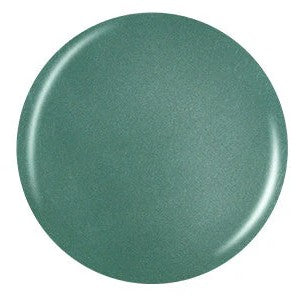 Sage green shimmer nail polish swatch on a white background