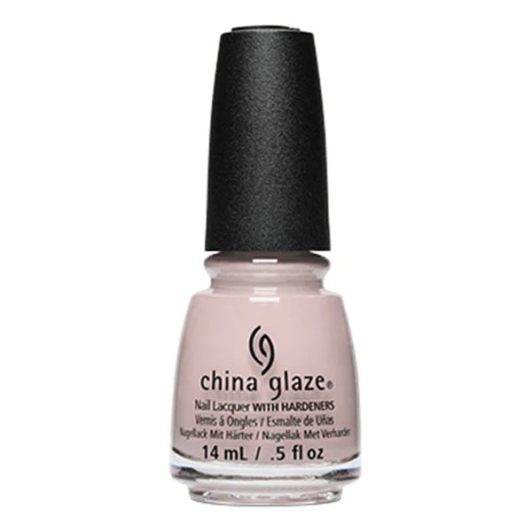China Glaze light pink nail polish bottle on a white background