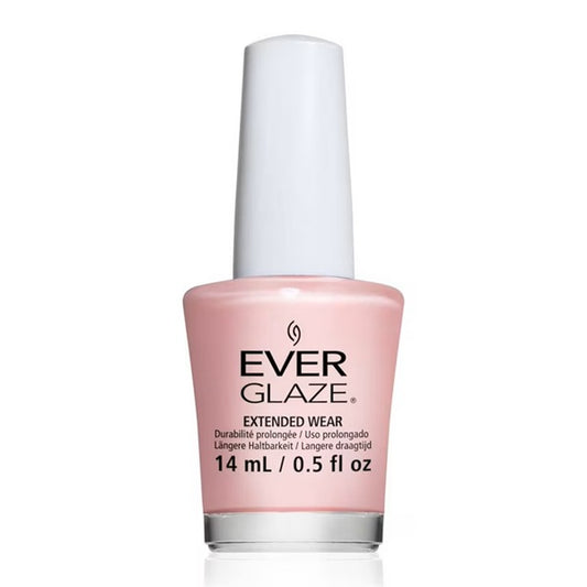 Pink nail polish bottle with white cap on a white background