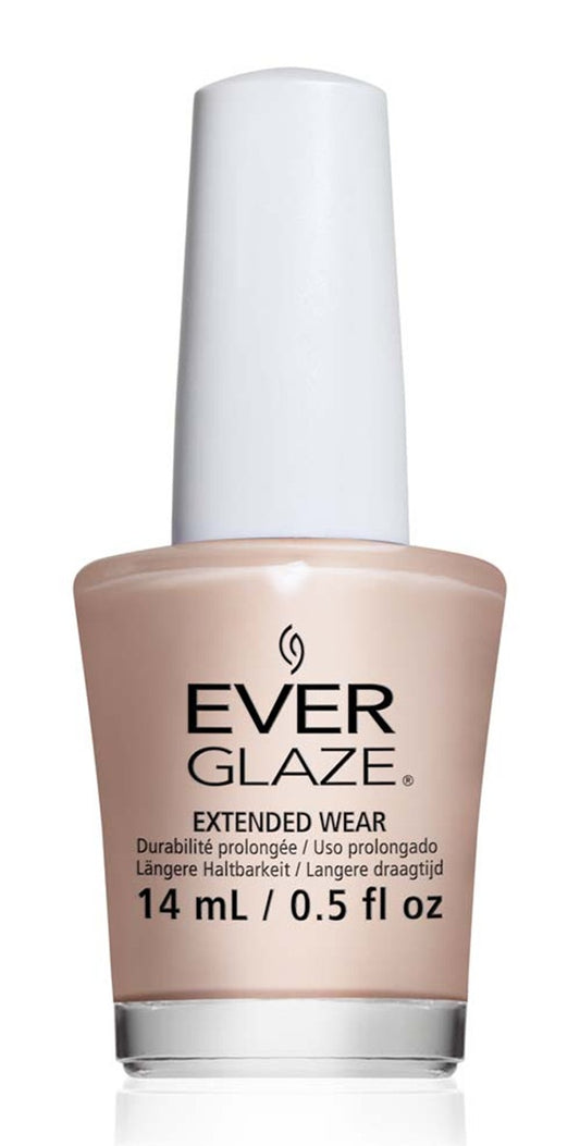 Ever Glaze beige nail polish bottle on a white background