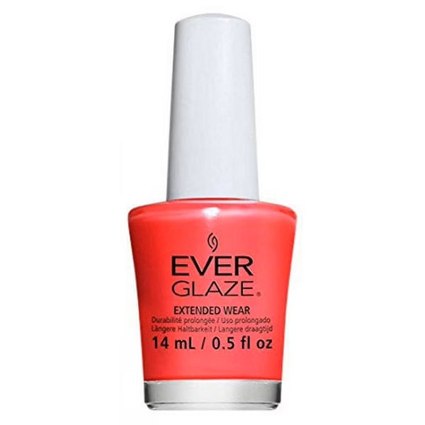 Ever Glaze nail polish bottle with bright orange color on a white background