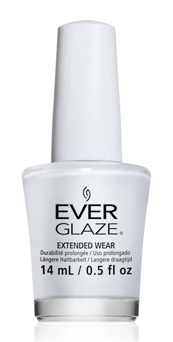 Ever Glaze white nail polish bottle on a white background