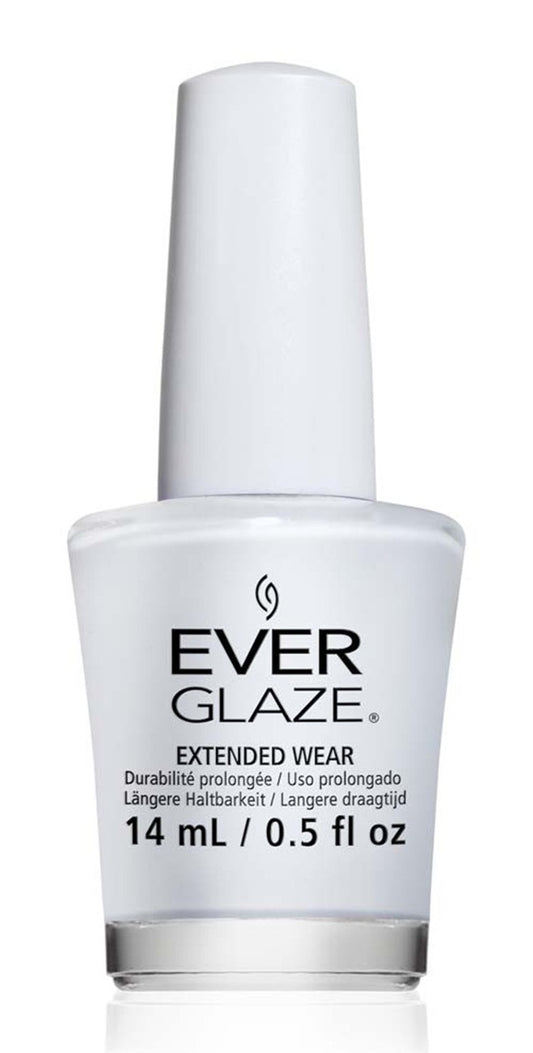 Ever Glaze white nail polish bottle on a white background