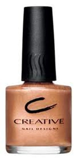 A bottle of Creative Nail Design nail polish in a metallic coppery gold color, labeled 'Crowned 430'.