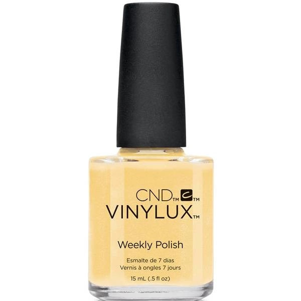 CND Vinylux nail polish bottle with black cap on a white background