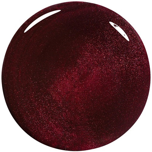 Deep burgundy red nail polish swatch on a white background