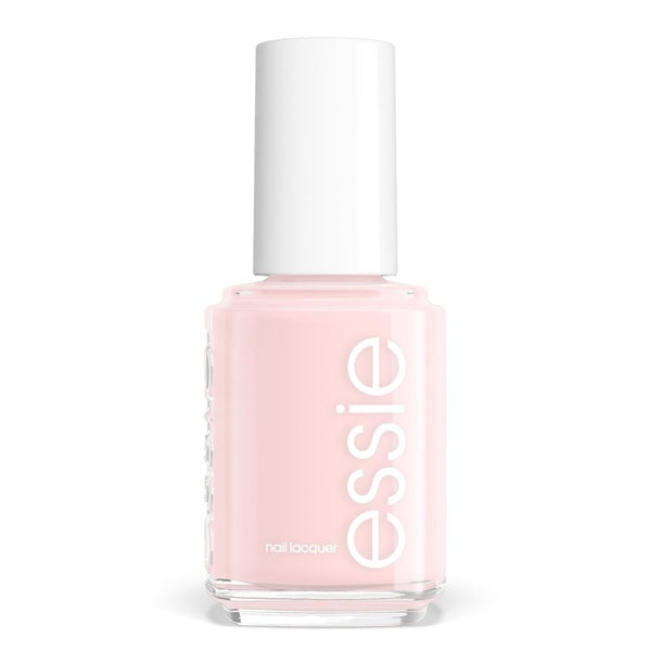 Essie nail polish bottle with a light pink color on a white background