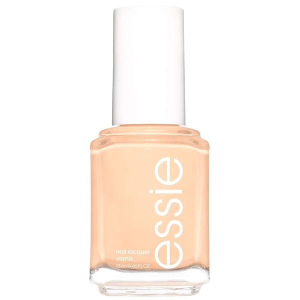 Essie peachy orange nail polish bottle on a white background