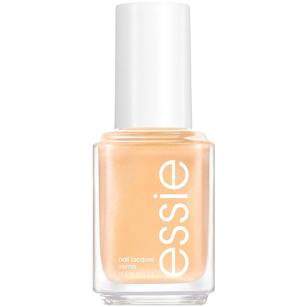 Essie sandy gold nail polish bottle on a white background