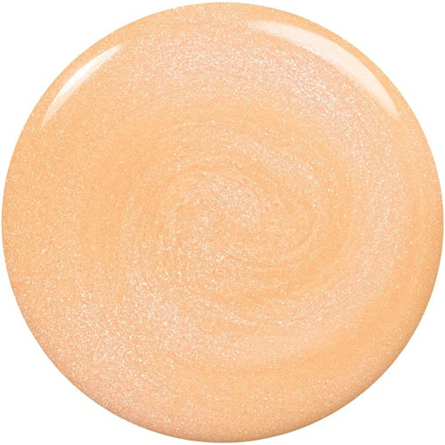 Sandy gold shimmer nail polish swatch on a white background