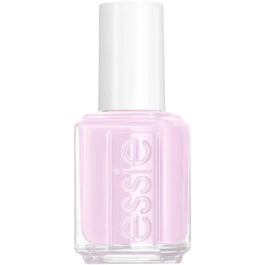 Essie pink lilac nail polish bottle on a white background