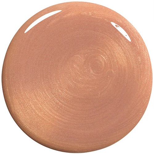 Golden peach shimmer nail polish swatch on a white background