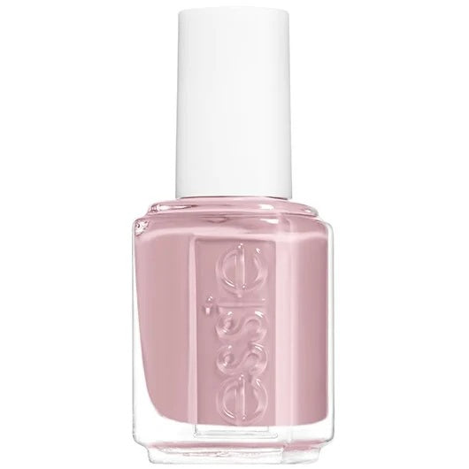 Essie mauve nail polish bottle with white cap on a white background