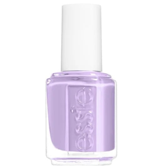 Essie lavender nail polish bottle with white cap on a white background