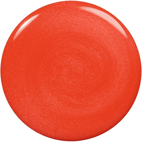 Orange shimmer nail polish swatch on a white background