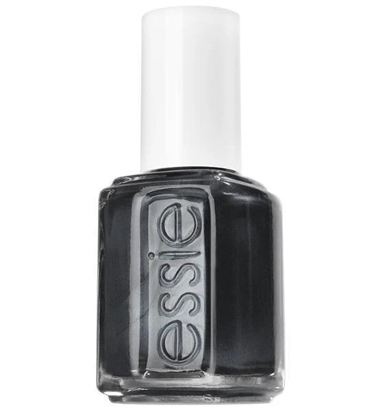 Essie charcoal gray nail polish bottle on a white background