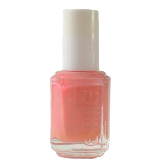 Essie pink nail polish bottle with a white cap on a white background