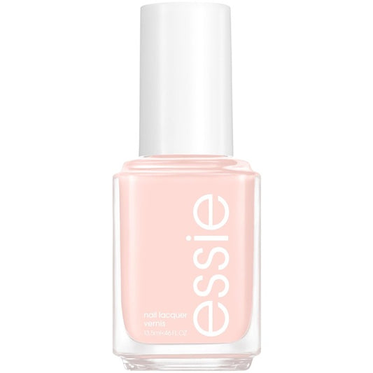 Essie light pink nail polish bottle on a white background