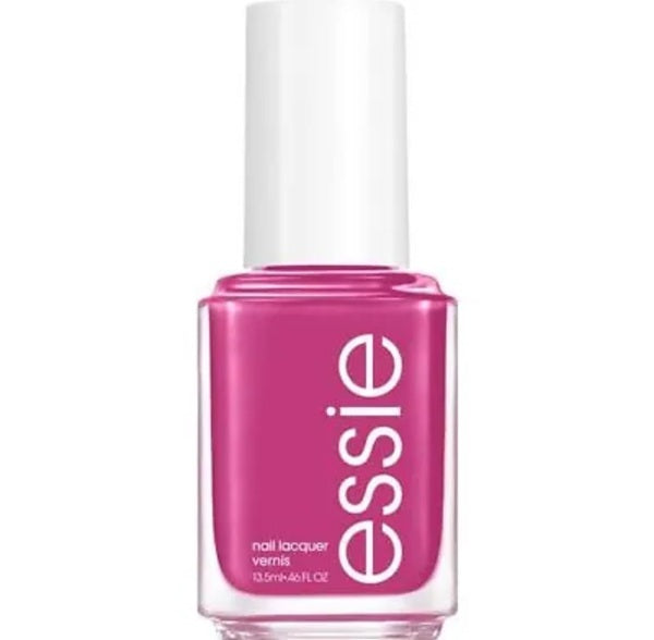 Essie nail polish bottle with pink color on a white background