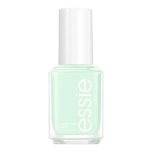 Essie light green nail polish bottle on a white background