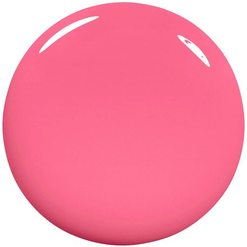 Rosy pink nail polish swatch.