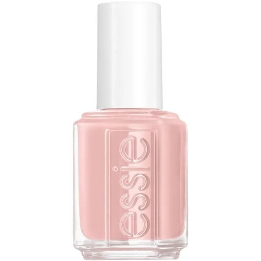 Essie beige nail polish bottle on a white background