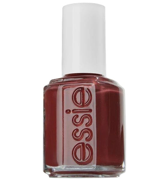 Essie deep wine berry nail polish bottle with a white cap on a white background
