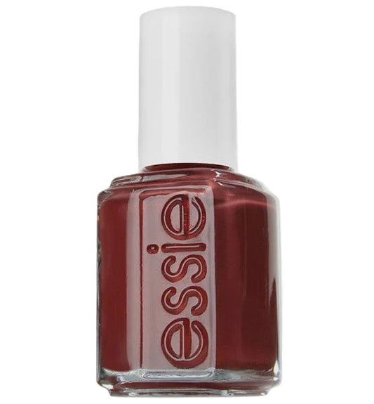 Essie deep wine berry nail polish bottle with a white cap on a white background