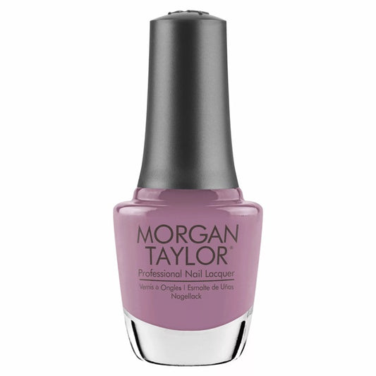 Morgan Taylor lavender nail polish bottle on a white background