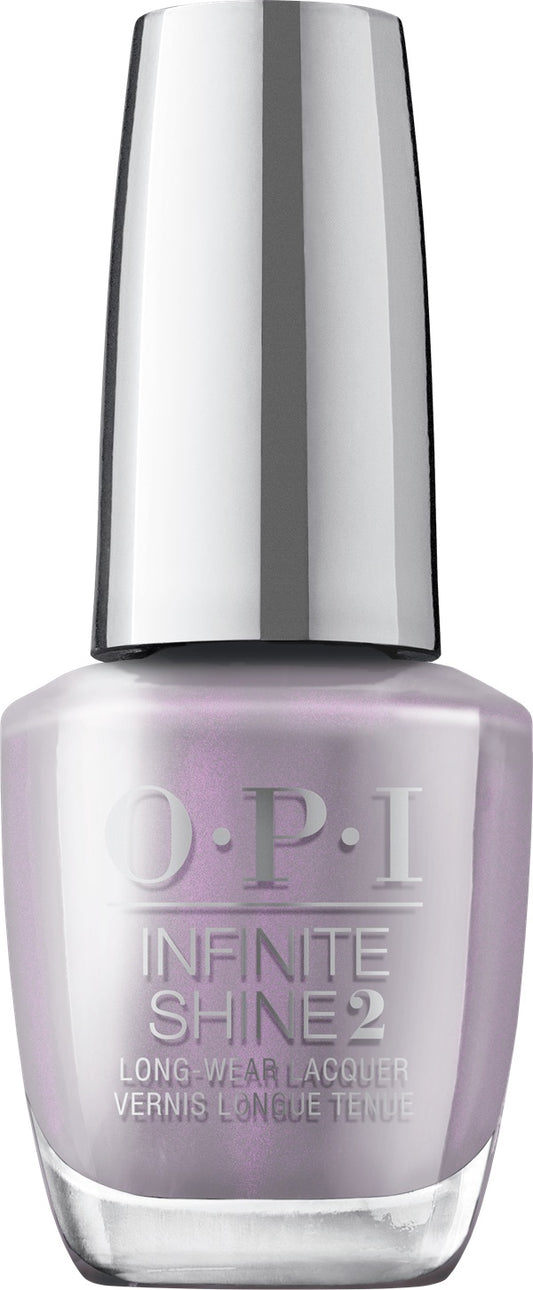 OPI Infinite Shine nail polish bottle with silver cap on a white background