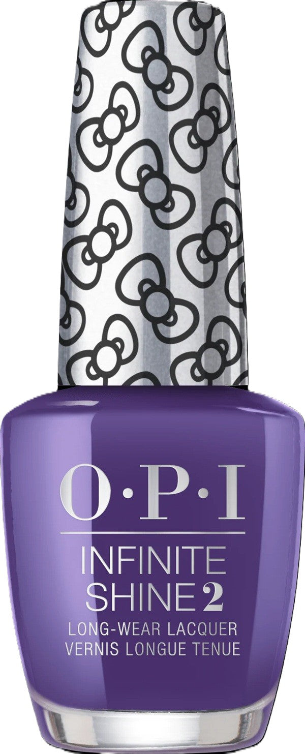 OPI Infinite Shine nail polish bottle with purple color and patterned cap