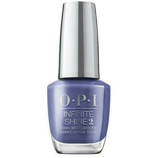 OPI Infinite Shine blue lavender nail polish bottle on a white background