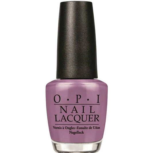 OPI Medium muted purple nail polish bottle with black cap.