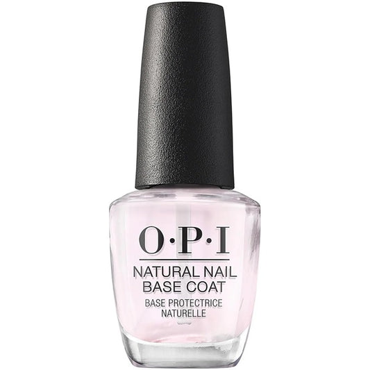 OPI natural nail base coat bottle on a white background